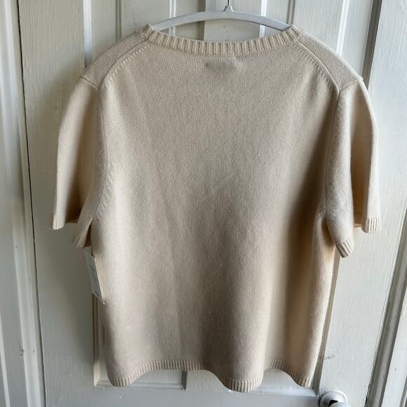 Soft Goat Chunky T-Shirt Cashmere Sweater in Feather White NWT - Picture 9 of 11